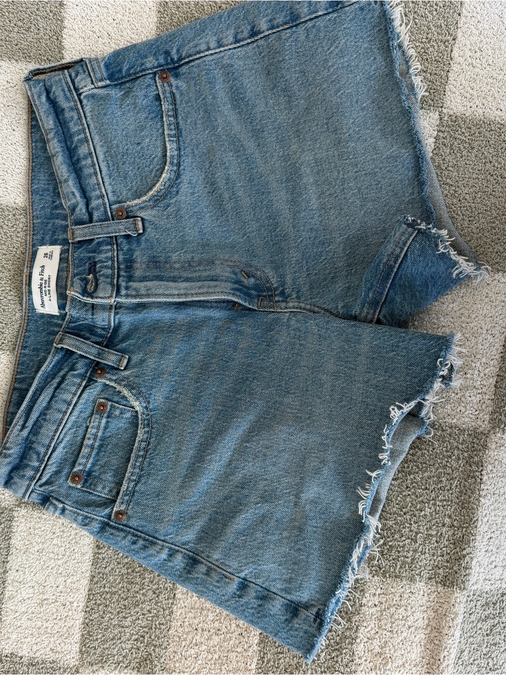 Abercrombie & Fitch Light Blue Frayed Hem Denim Cutoff Shorts
